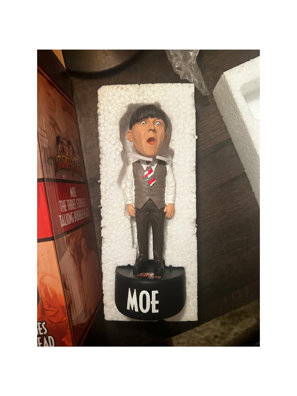 NEW THE THREE STOOGES MOE TALKING BOBBLEHEAD